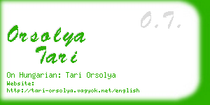 orsolya tari business card